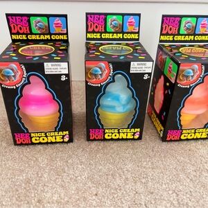 Nice Cream Cone Squeeze Toy - Pink, Blue, Orange